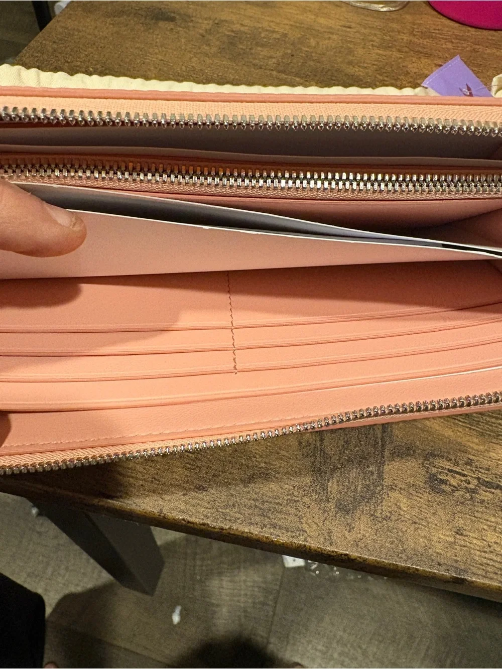 NWT Tiffany & Co. Pink Leather Zip Wallet